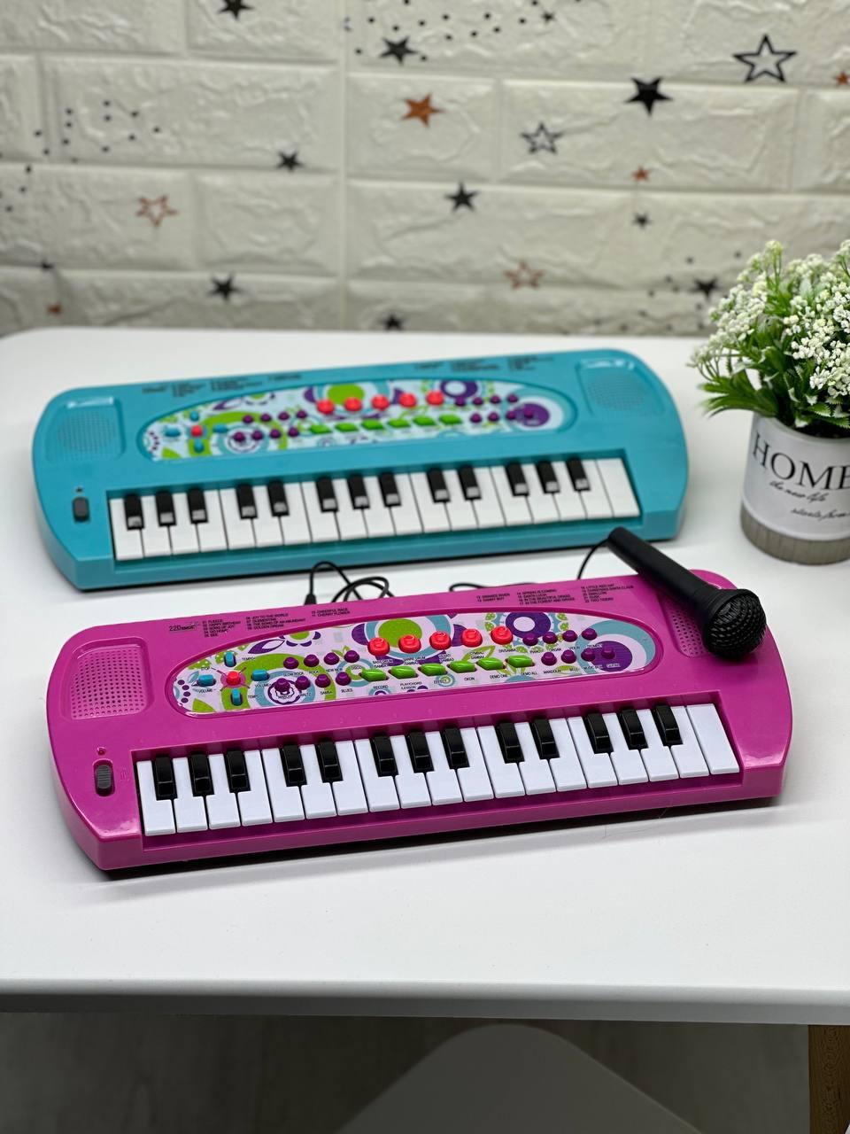 Дитячий синтезатор із мікрофоном, дитяча музична іграшка синтезатор, іграшка для дітей музична