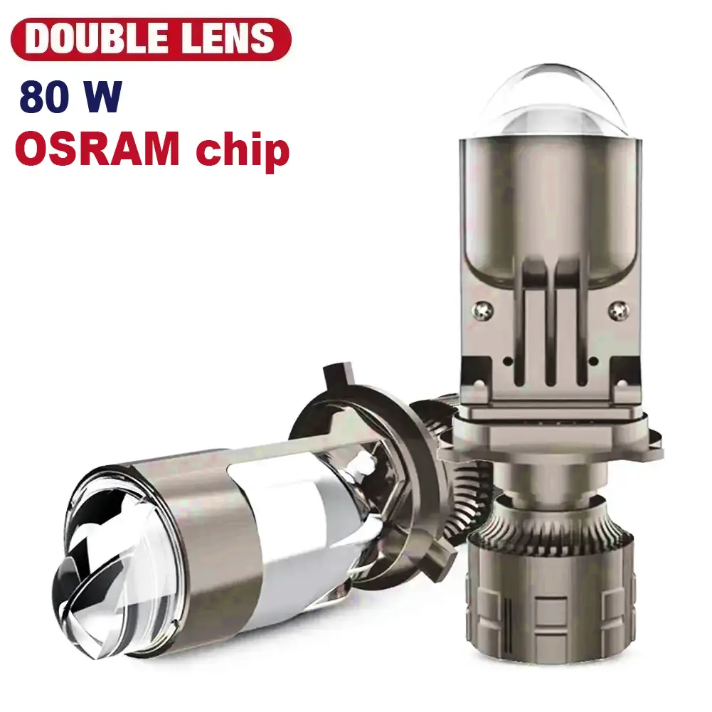 Подвійна LED лінза H4 Terra A82-K, 80 W, OSRAM чіп 3535, 9-80 В, фото 1