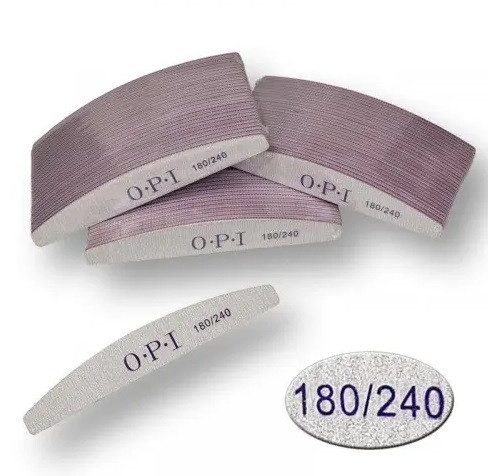 Пилка для нігтів OPI - півколо 180/240 (25 шт) упаковка, фото 1