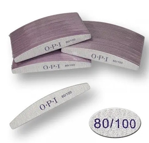 Пилка для нігтів OPI - півколо 80/100 (25 шт) упаковка, фото 1