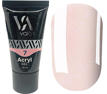 Полігель Valeri Acryl Gel №07 (Shimmer pink), 30 мл