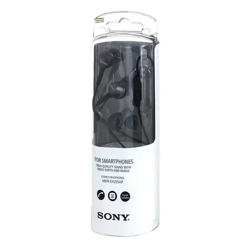 Наушники Sony MDR-EX255AP черные, с микрофоном (ID#2050374027), цена ...
