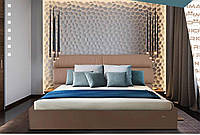 Кровать Richman Эдинбург 140 х 190 см Флай 2213 С подъемным механизмом и нишей для белья Светло-коричневая