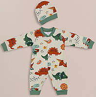 Набір ясельний: комбінезон-чоловічок + шапочка для новонародженого 62-68 Breeze