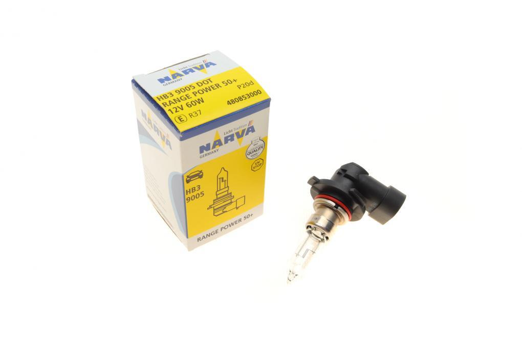 Автолампа HB3/9005 12V 60W P20d Range Power 50 + NARVA 480853000 UA62