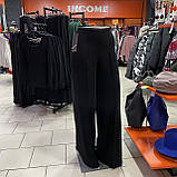 Брюки жіночі широкі святкові розкішні легкі 48 чорні, фото 6