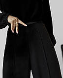 Брюки жіночі широкі святкові розкішні легкі 48 чорні, фото 7