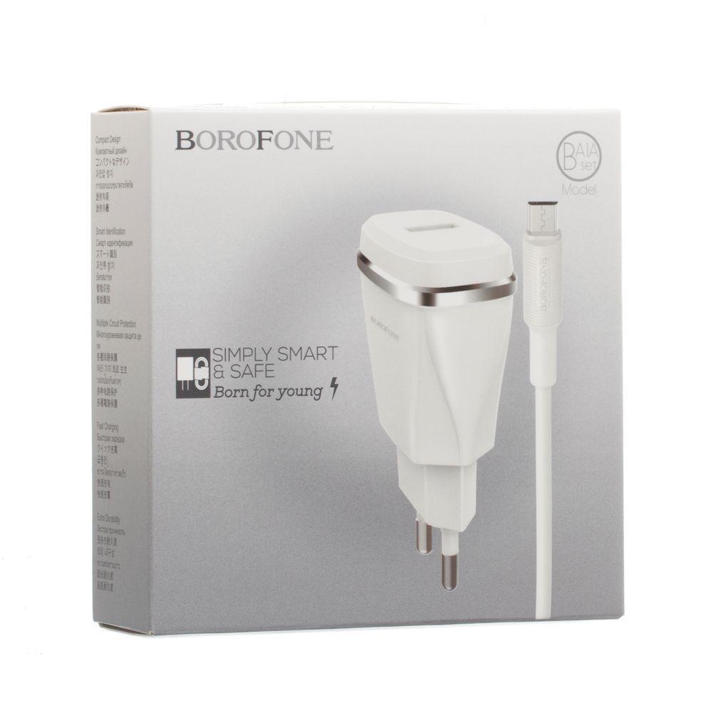 Мережевий Зарядний Пристрій Borofone BA1A Micro 1USB 1A