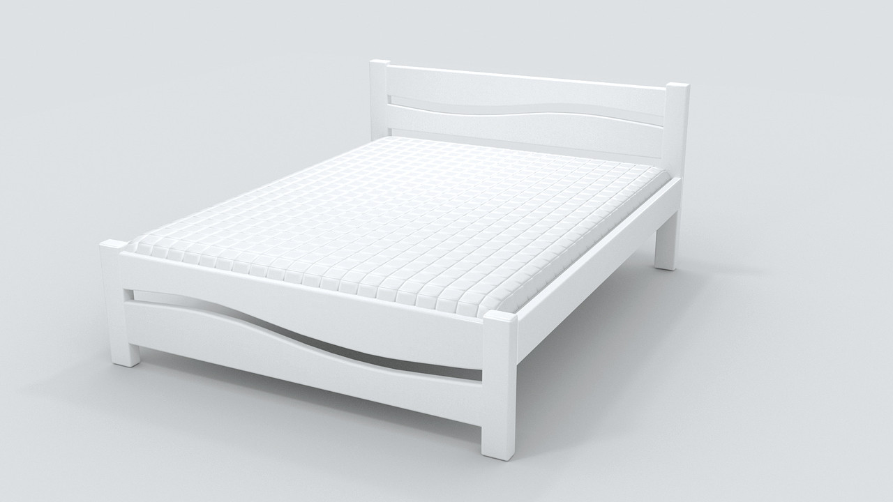 Двоспальна Ліжко з дерева сосна 160*200 Хвиля MECANO колір Білий 5MKR026