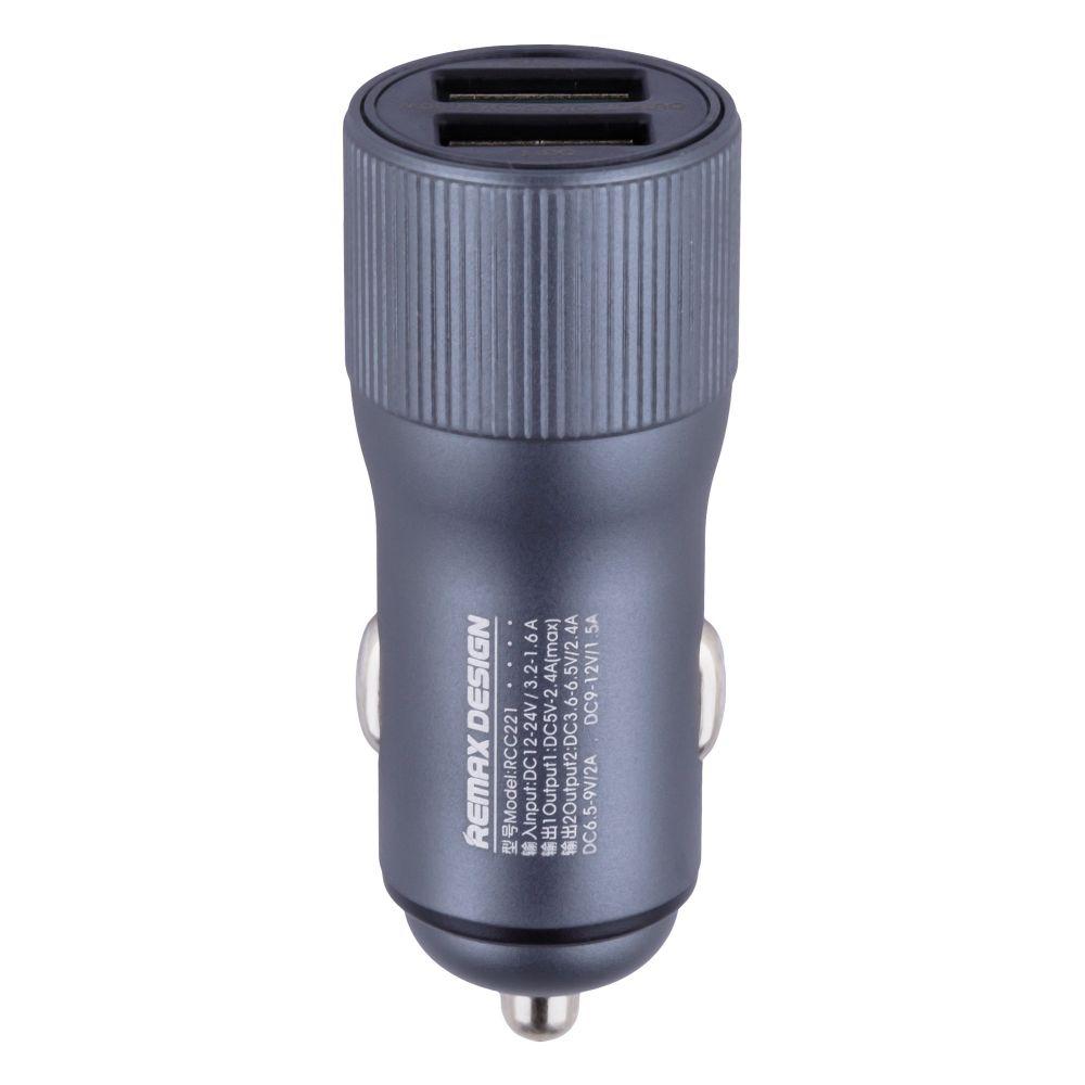 Автомобільний Зарядний Пристрій Remax RCC 221 2 USB 2.4A + QC3.0