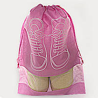 Сумка-мішок для взуття 43х31 см Рожевий (370266)