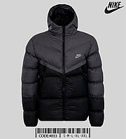 Зимняя мужская куртка, пуховик Nike с капюшоном (Турция)