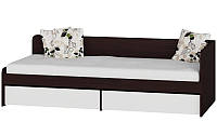 Односпальная кровать с ящиками Эверест Соната-800 венге + белый