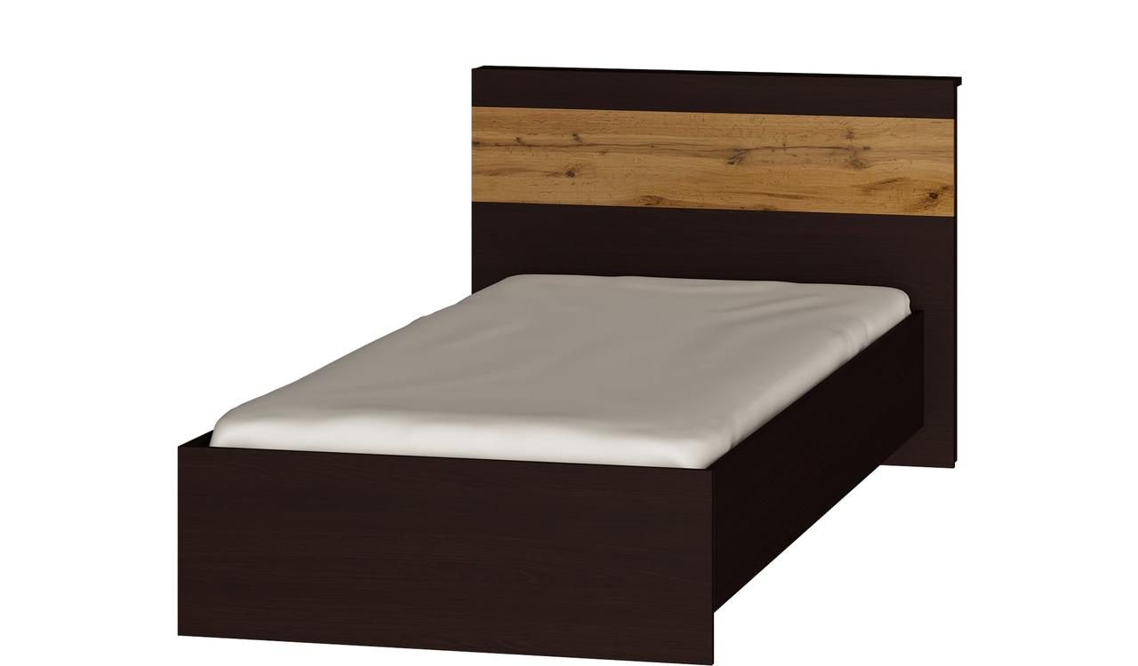 Односпальне ліжко Еверест Соната-900 90х200 см венге темний + дуб крафт золотий (EVR-2112)