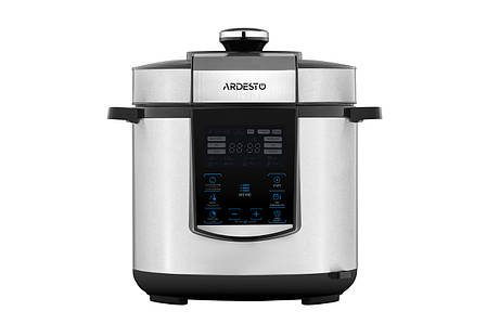 Мультиварка-скороварка Ardesto MPC-P226, 900Вт, чаша-6л, електр. керування , книга рецептів, нерж. сталь+пластик, срібляста, фото 1