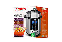 Мультиварка-скороварка Ardesto MPC-P226, 900Вт, чаша-6л, електр. керування , книга рецептів, нерж. сталь+пластик, срібляста, фото 6