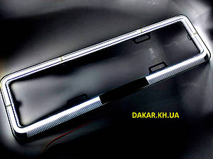 Рамка номера з неоновою підсвіткою біла