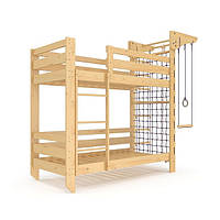 Двоярусне дерев'яне спортивне ліжко для підлітка Sportbaby 190х80 см лак babyson 8