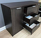 Комод венге 3 ящика 6 полиць з дверцятами ширина 130, фото 3