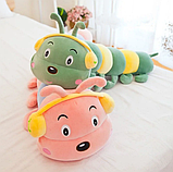 М'яка іграшка подушка плед 3 в 1 Гусениця, гусінь 65 см, фото 4