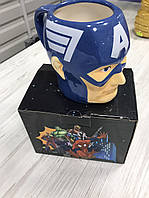 Чашка Капитан Америка 350 мл Супергерои керамическая кружка 3D Fenix