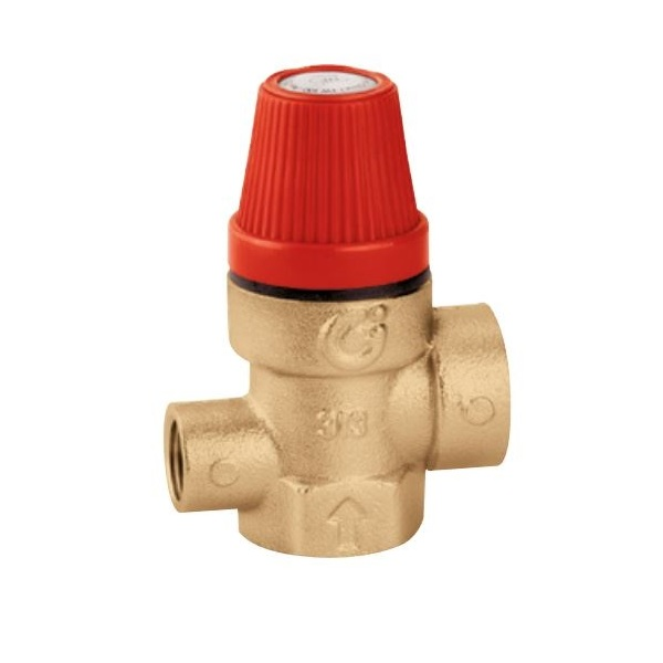 Клапан мембранний із виходом під манометр 1/2"х 1/2" Caleffi 3 bar (313432), фото 1