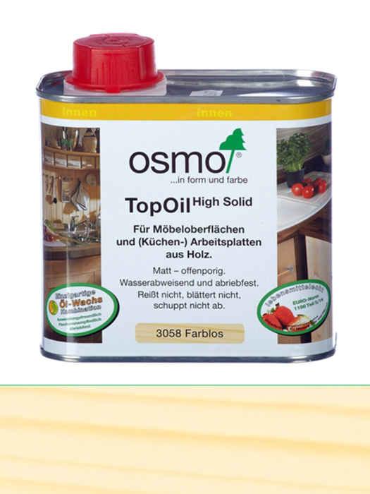 Олія з твердим воском для меблів і стільниць Osmo TopOil 0,5 L Матова 3058 (4006850118823)
