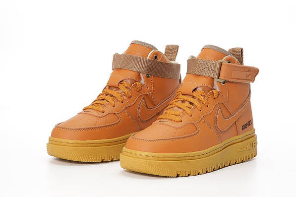 Nike Air Force 1 Gore Tex Brown Winter Beige Fur 14197 Marvinshop