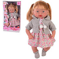 Кукла детская мягкотелая музыкальная красивая с длинными волосами размер куклы 42 см 00499B