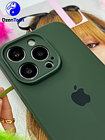 Силиконовый чехол на Айфон 13 Про с закрытой камерой Темно - Зелений | iPhone 13 Pro SoftCase Frame Dark Green