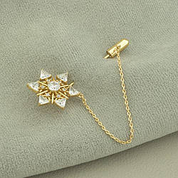 Брошка ювелирная бижутерия Xuping Jewelry Фіаніт (позолота 18к)