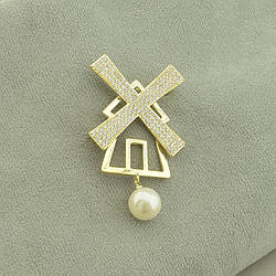 Брошка ювелирная бижутерия Xuping Jewelry Майорка (позолота 18к (лимонна))