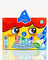 Фломастеры «Super Washable Jumbo», 24 цвета, ТМ Marco