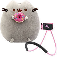 Мягкая игрушка Пушин кэт Pusheen cat 23х25см с Пончиком Держатель для телефона lazy bracket Pink n-11552