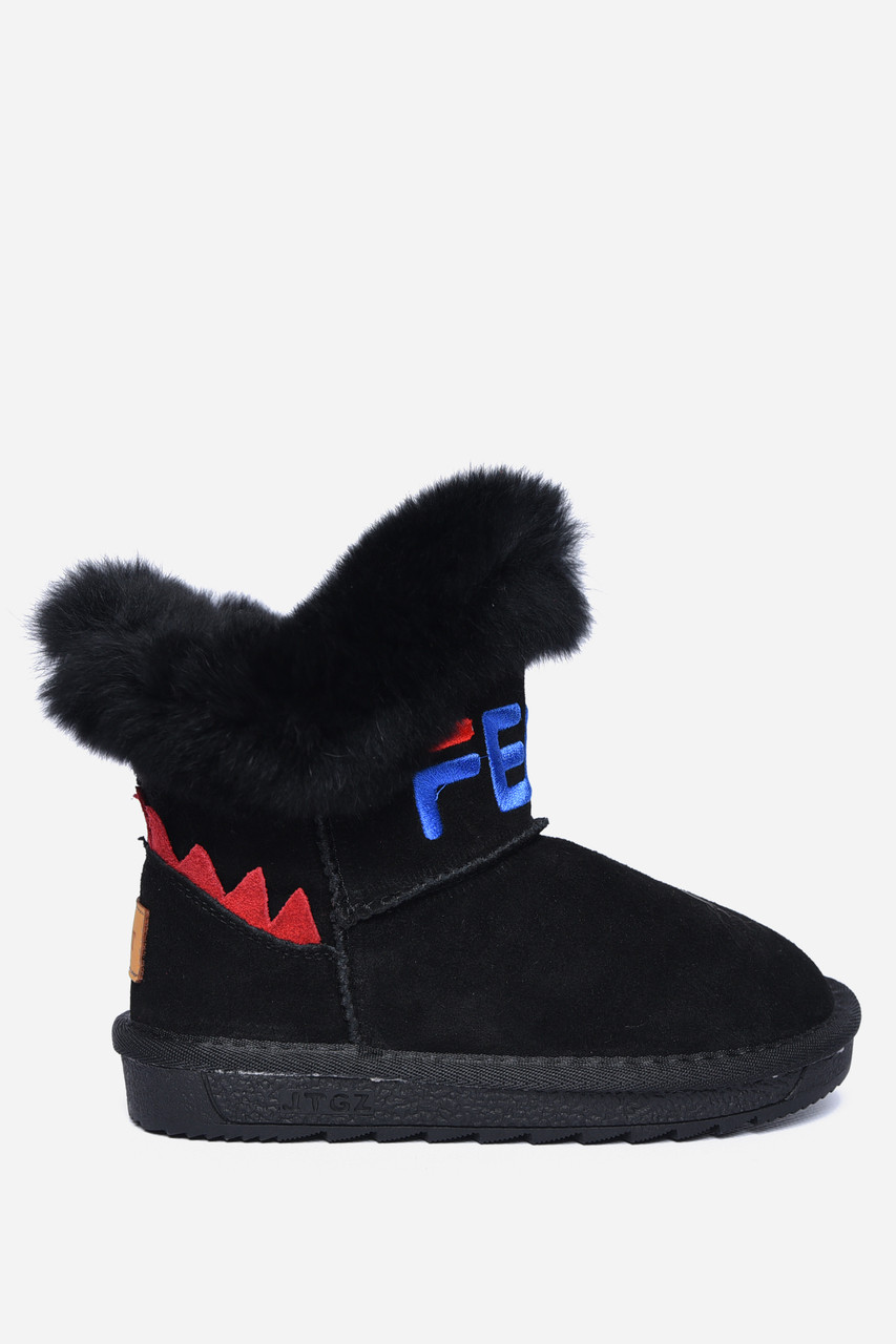 Уггі дитячі штучна замша чорного кольору без застібки р.29 169281T Безкоштовна доставка, фото 1