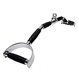 Ручка для верхньої тяги York Fitness 86см з паралельним хватом вигнута з гумовими рукоятками, хром, фото 2