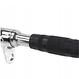 Ручка для верхньої тяги York Fitness 86см з паралельним хватом вигнута з гумовими рукоятками, хром, фото 6