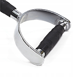 Ручка для верхньої тяги York Fitness 86см з паралельним хватом вигнута з гумовими рукоятками, хром, фото 7