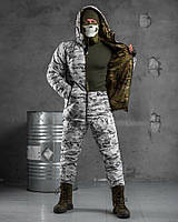 Тактический костюм мультикам теплая военная одежда для ВСУ, Двусторонняя военная форма комплект multicam