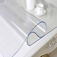 Мягкое стекло Прозрачная силиконовая скатерть на стол Soft Glass Защита для мебели 1.1х1.0 м «T-s»