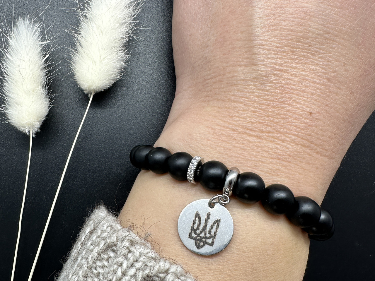 Браслет Герб України шунгіту, фото 1