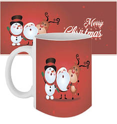 Посуд — CP0-8021-к — Подарункова сувенірна чашка з новорічним принтом на подарунок під ялинку