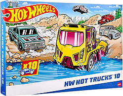 Хот Вілс 10 Набір базових метал машинок Hot Wheels Trucks 10-Pack, 10 Toy Semi-Trucks HMK46 Mattel Оригінал