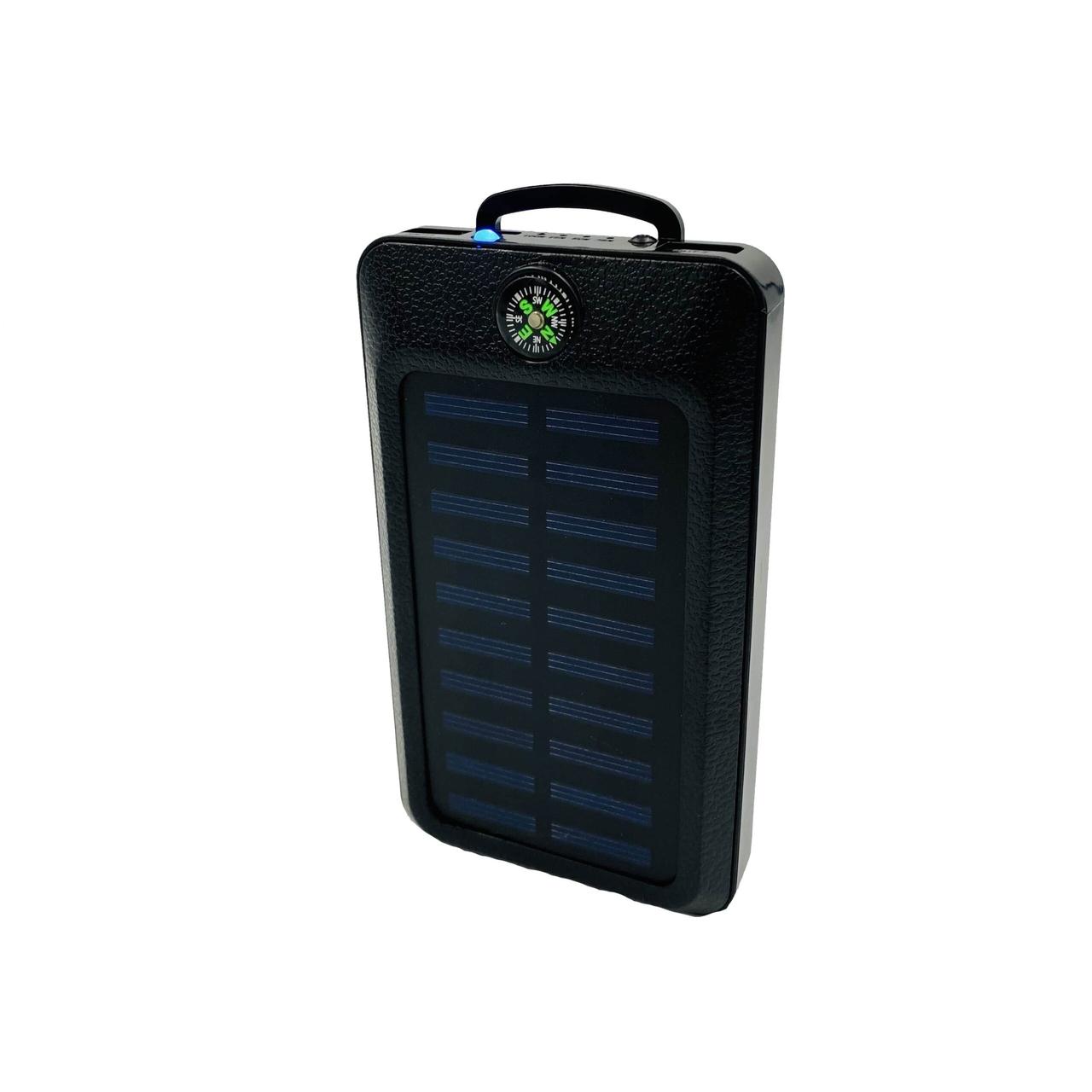 Сонячний портативний акумулятор Solar power bank 20000 mah з компасом та LED прожектором
