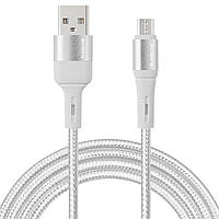 Кабель USB - micro USB BRAID 1 метр 2.4A GB-AM160WH (00737) White