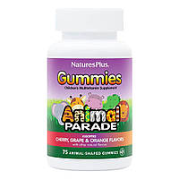 Витамины и минералы Natures Plus Animal Parade Gummies, 50 желеек Вишня-апельсин-виноград