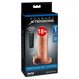 Подовжуюча насадка Pipedream Fantasy X-tensions з ерекційним кільцем та вібрацією