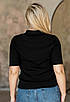 Чорна футболка поло косичка OneSize в'язка Марітель 495503, фото 3