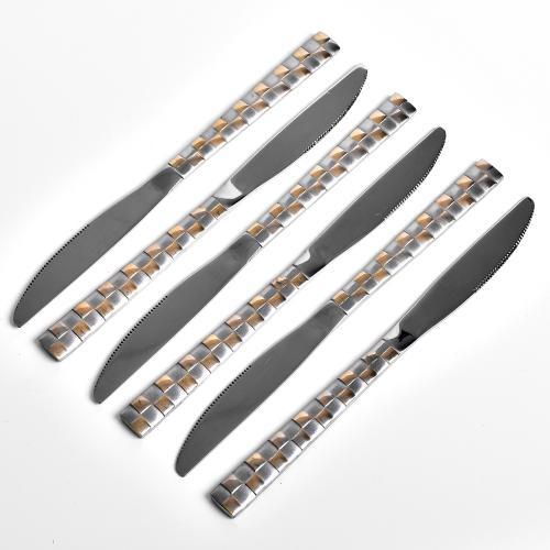 Набір столових ножів "Geometry gold" Stenson R92132 нержавіюча сталь 6шт/наб