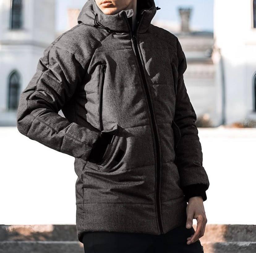 Дуже тепла графітова куртка зимова чоловіча Stark, фото 1